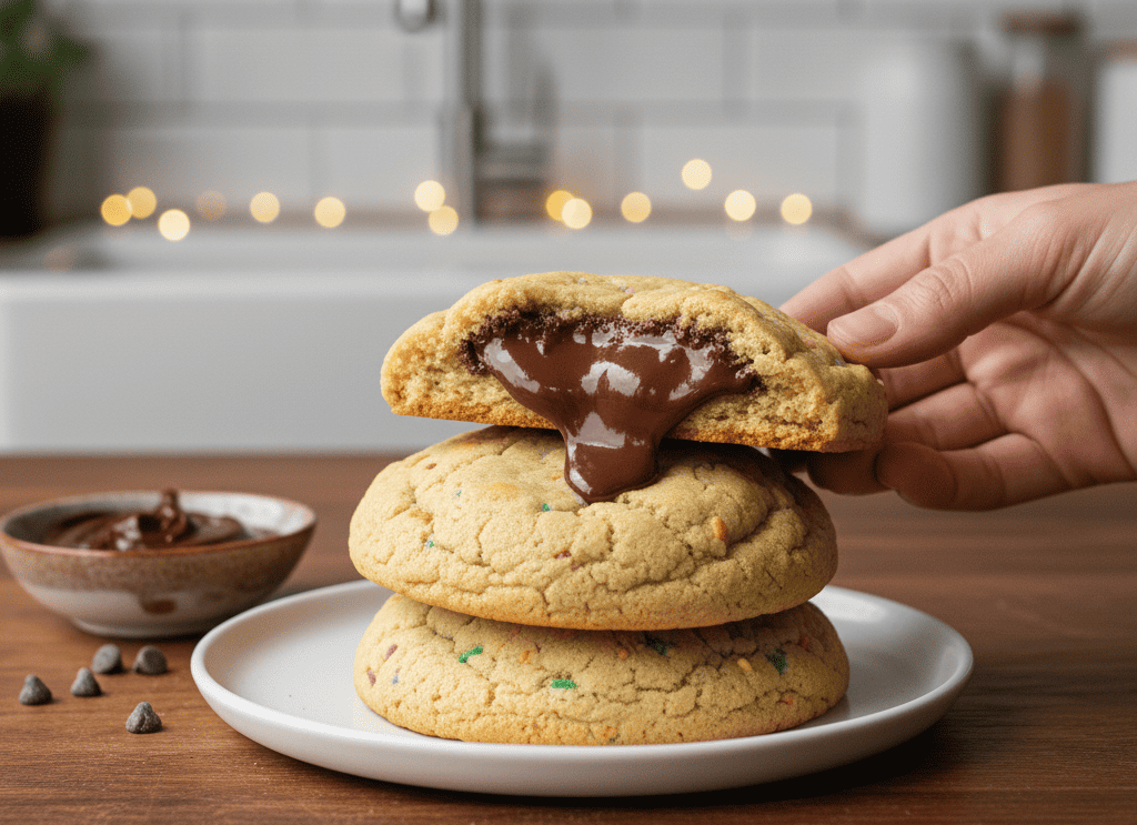 Cookies recheado com brigadeiro